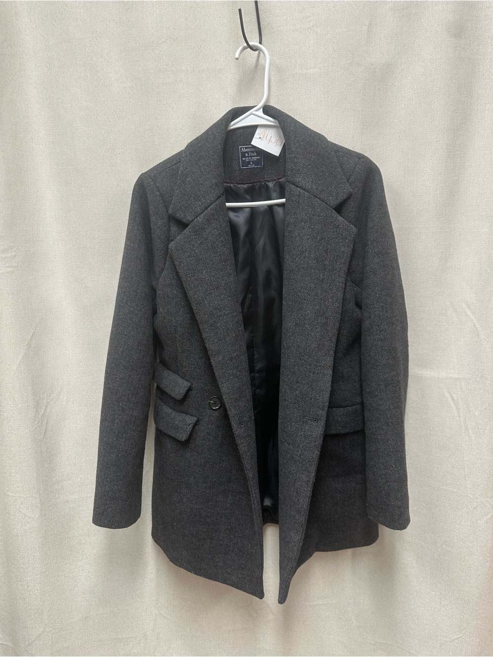 Abercrombie & Fitch Gray Blazer with Black Lining